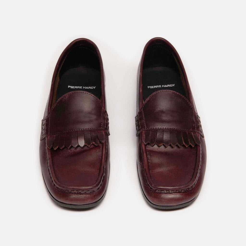 Pierre Hardy Burgundy Leather Loafers