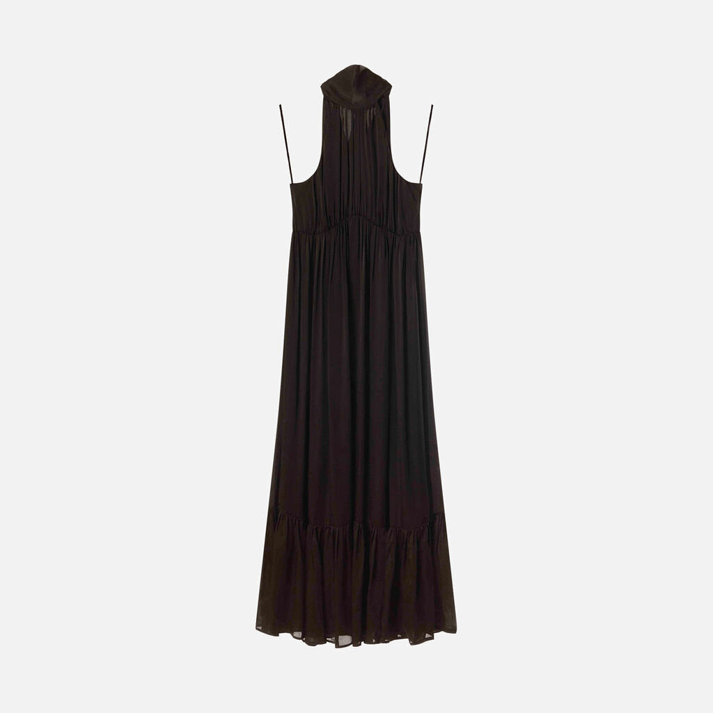Zimmerman Black Silk Halter Maxi Dress