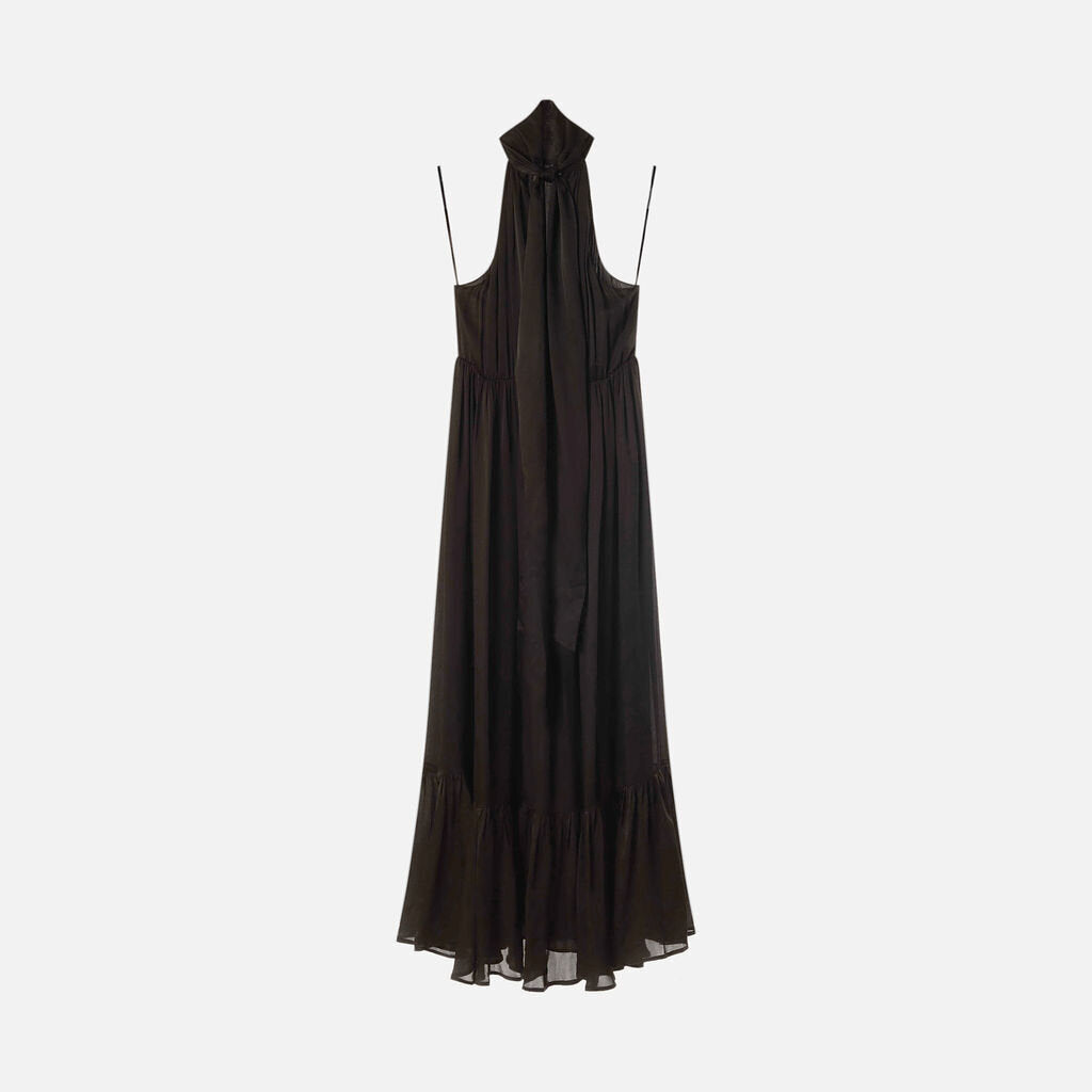 Zimmerman Black Silk Halter Maxi Dress