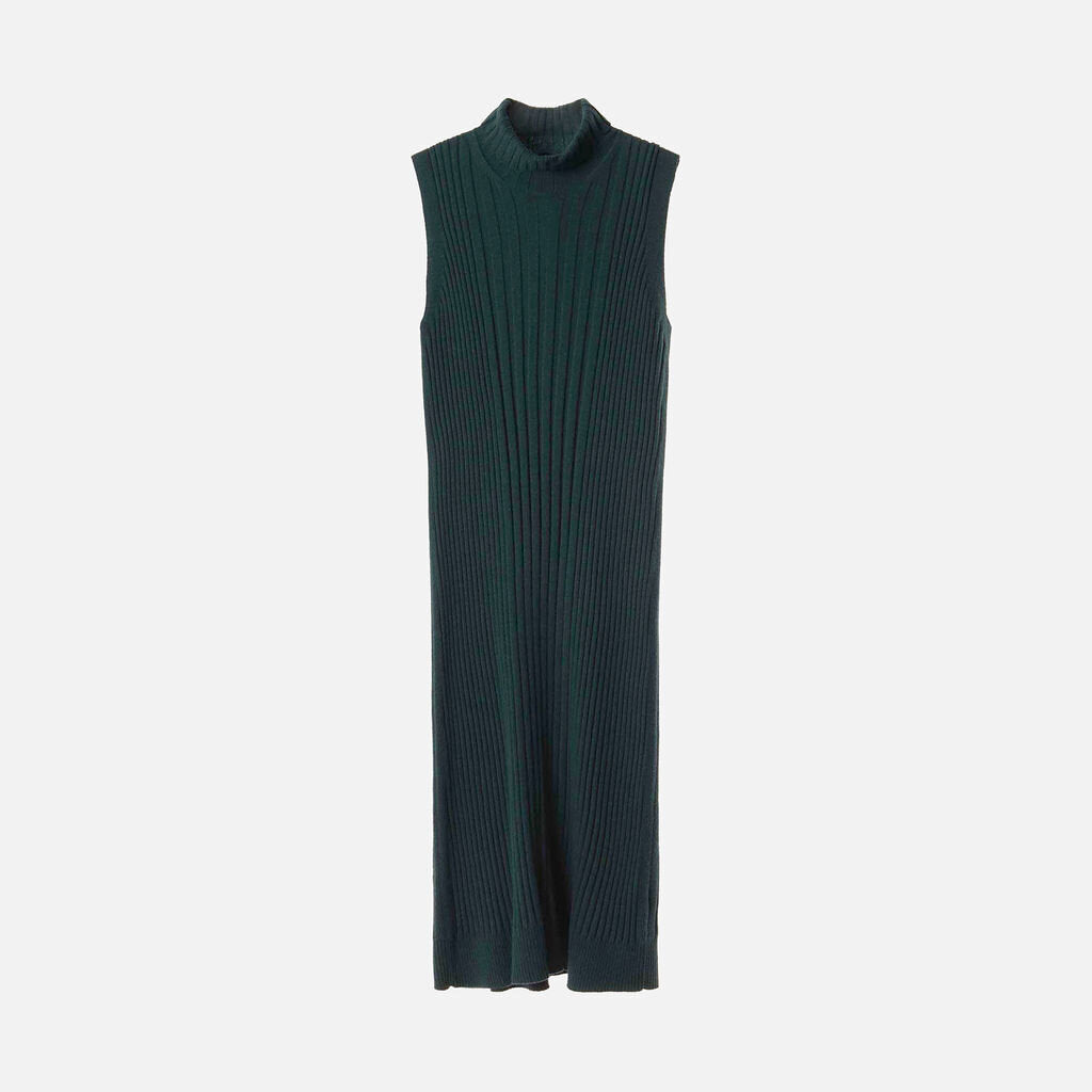 Maison Margiela Green Wool Ribbed Sweater Dress