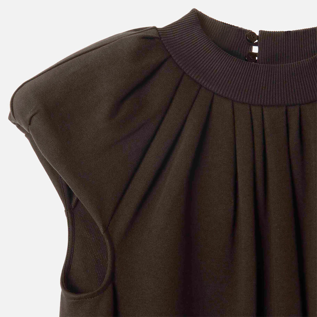 The Attico Black Cotton Ruched Mini Dress