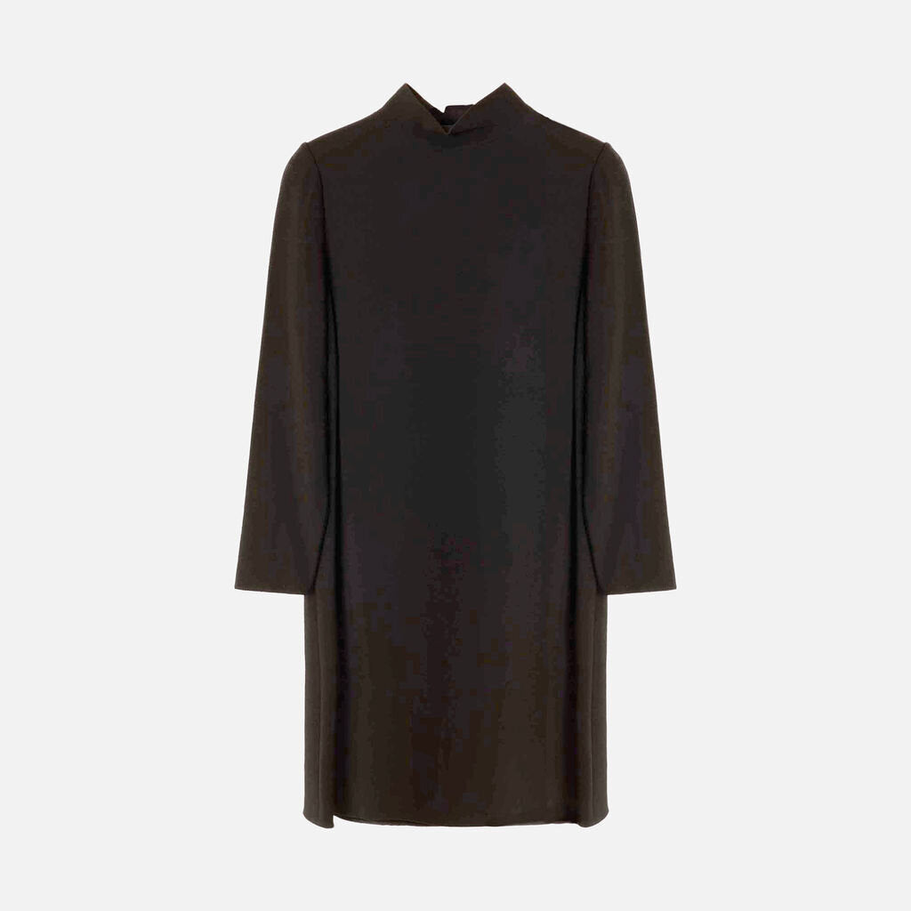 Dolce & Gabbana Black Viscose Blend Longsleeve Dress
