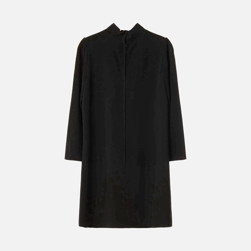 Dolce & Gabbana Black Viscose Blend Longsleeve Dress
