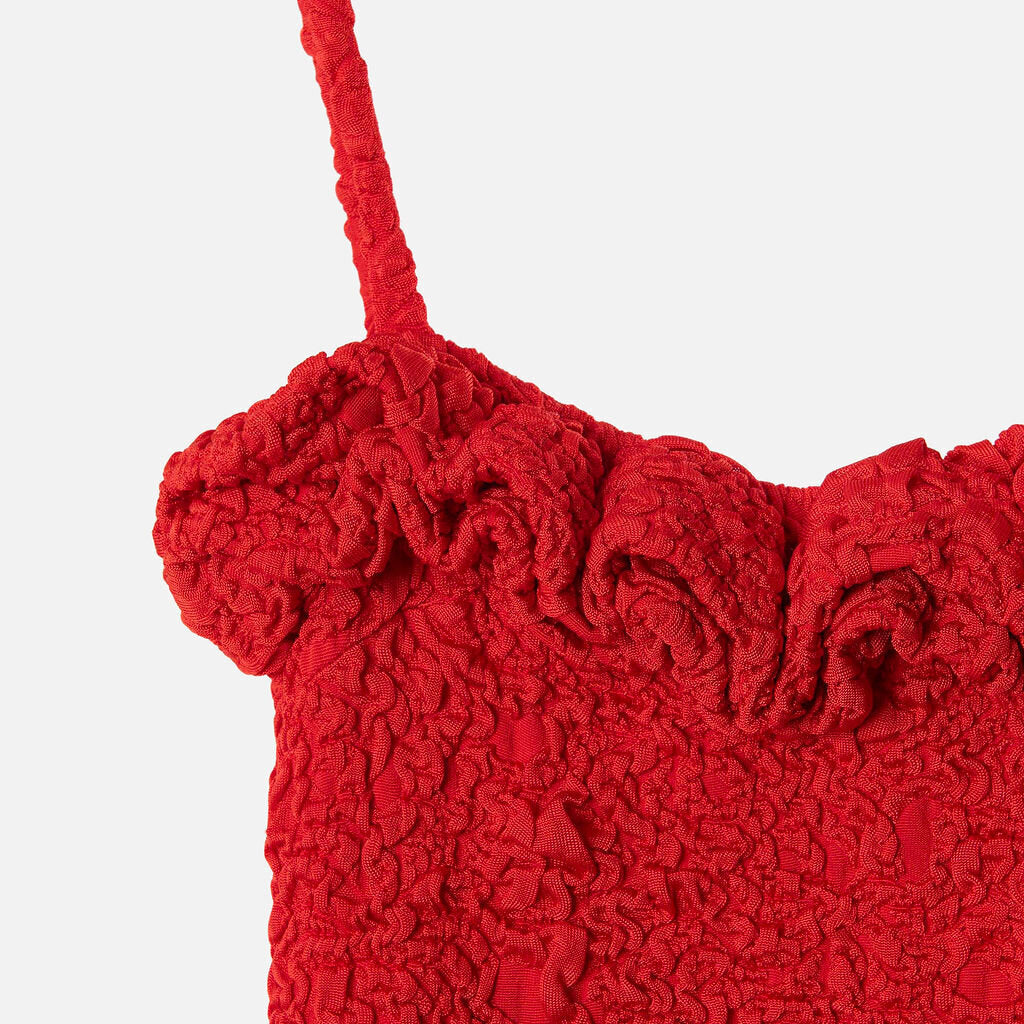 Pat BO Red Poly Textured Mini Dress