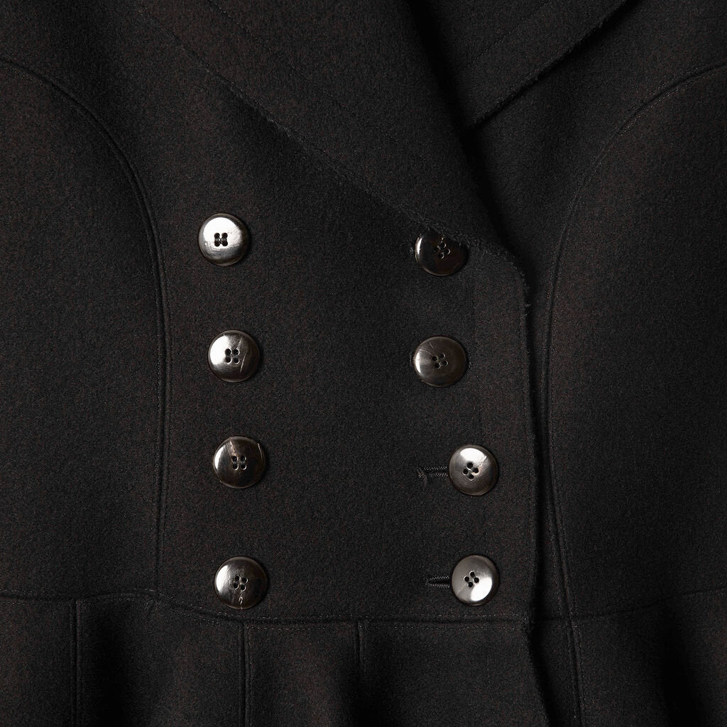 Alaia Black Wool Structured Coat Dress