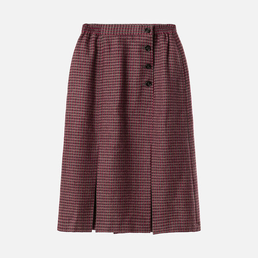 Christian Dior Sports Pink Plaid Tweed Skirt