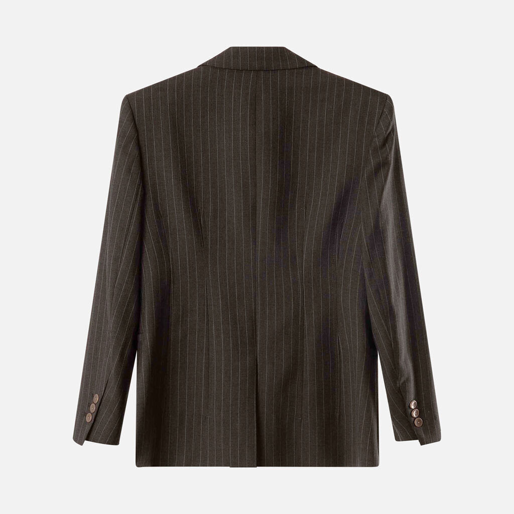maria mcmanus Grey Wool Pinstripe Blazer and Pants