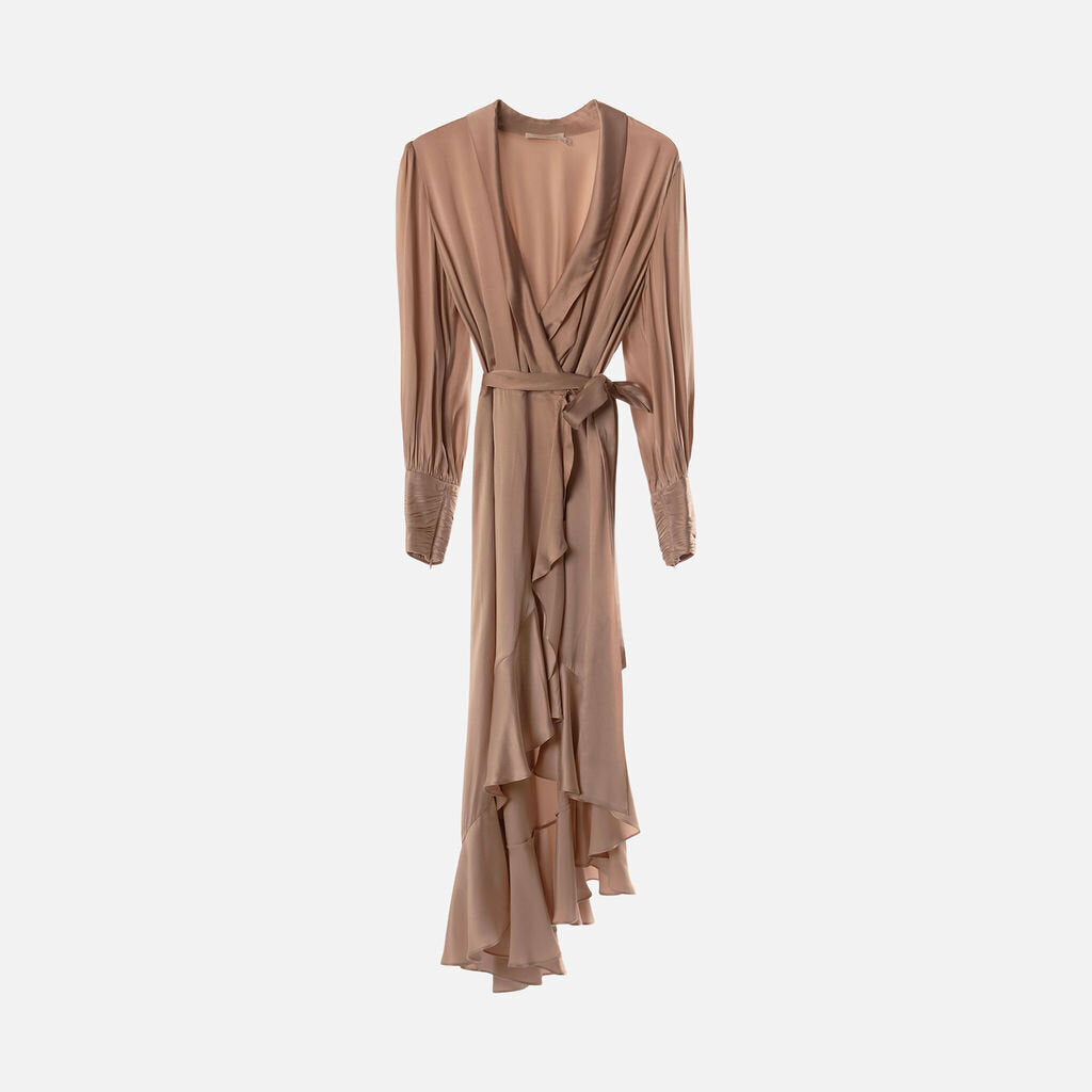 Zimmermann Blush Silk Wrap Dress
