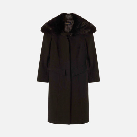 Luisa Spagnoli Black Poly and Wool Coat