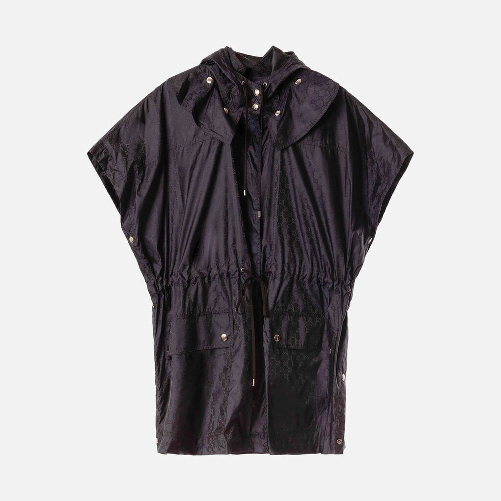 Gucci Navy Polyamide GG Hooded SS Jacket