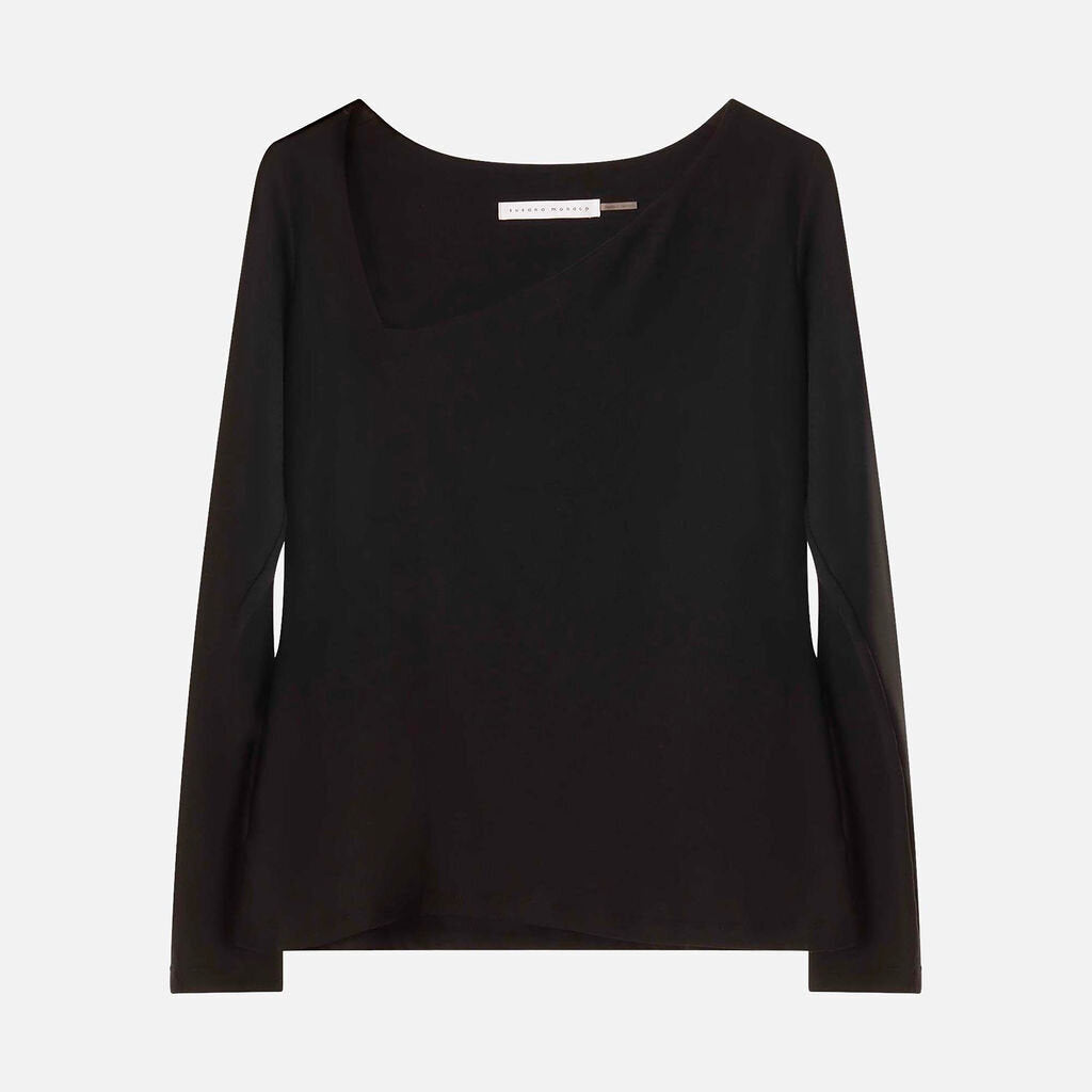 Susana Monaco Black Nylon Asymmetrical Top