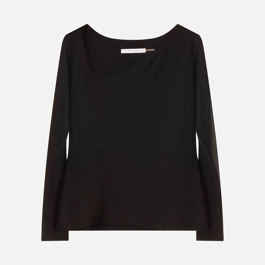 Susana Monaco Black Nylon Asymmetrical Top