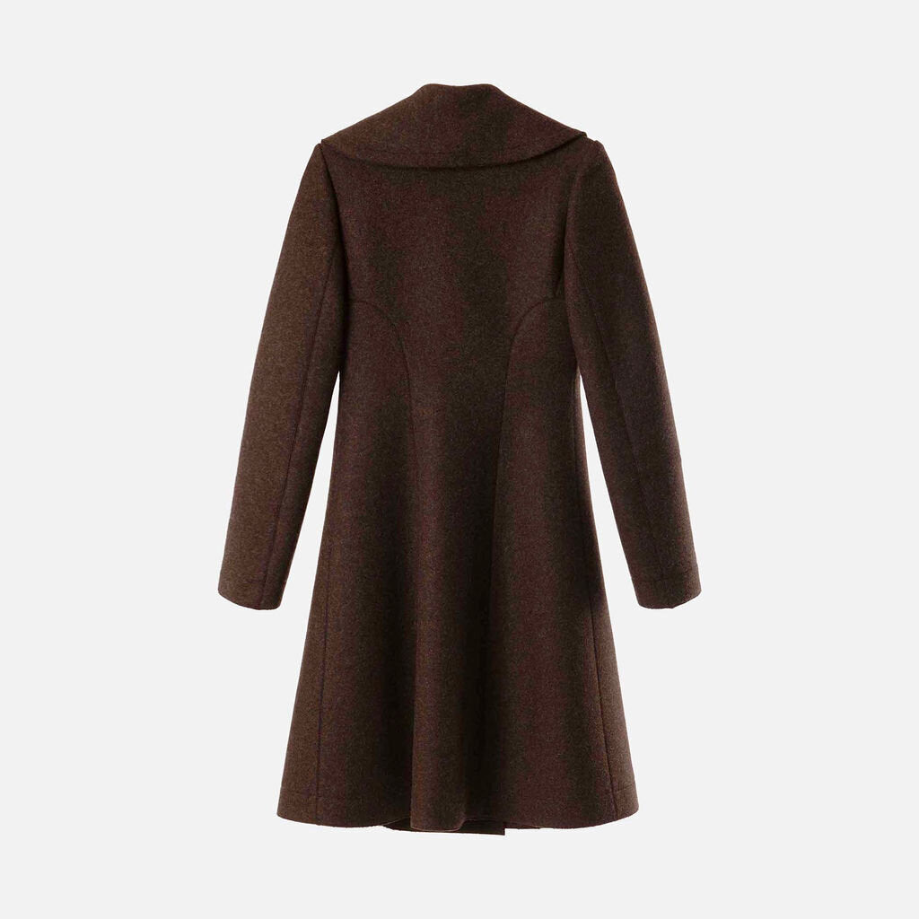 Alaia Brown Wool Fitted Trench Coat