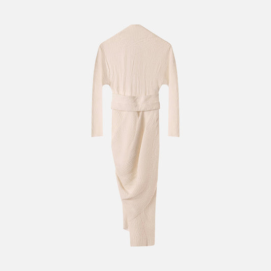 Proenza Schouler White Pleated Belted Midi Dress