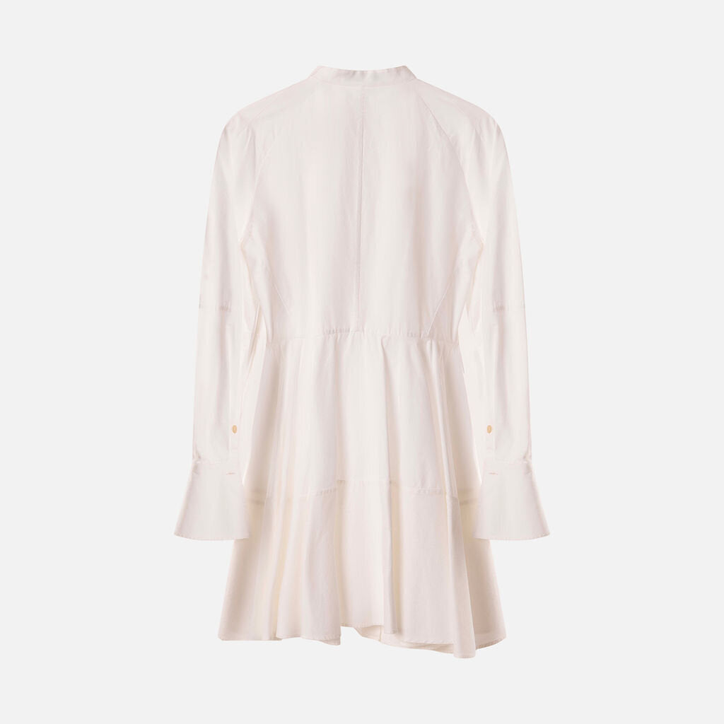 Palmer Harding White Cotton Fringe Shirt Dress