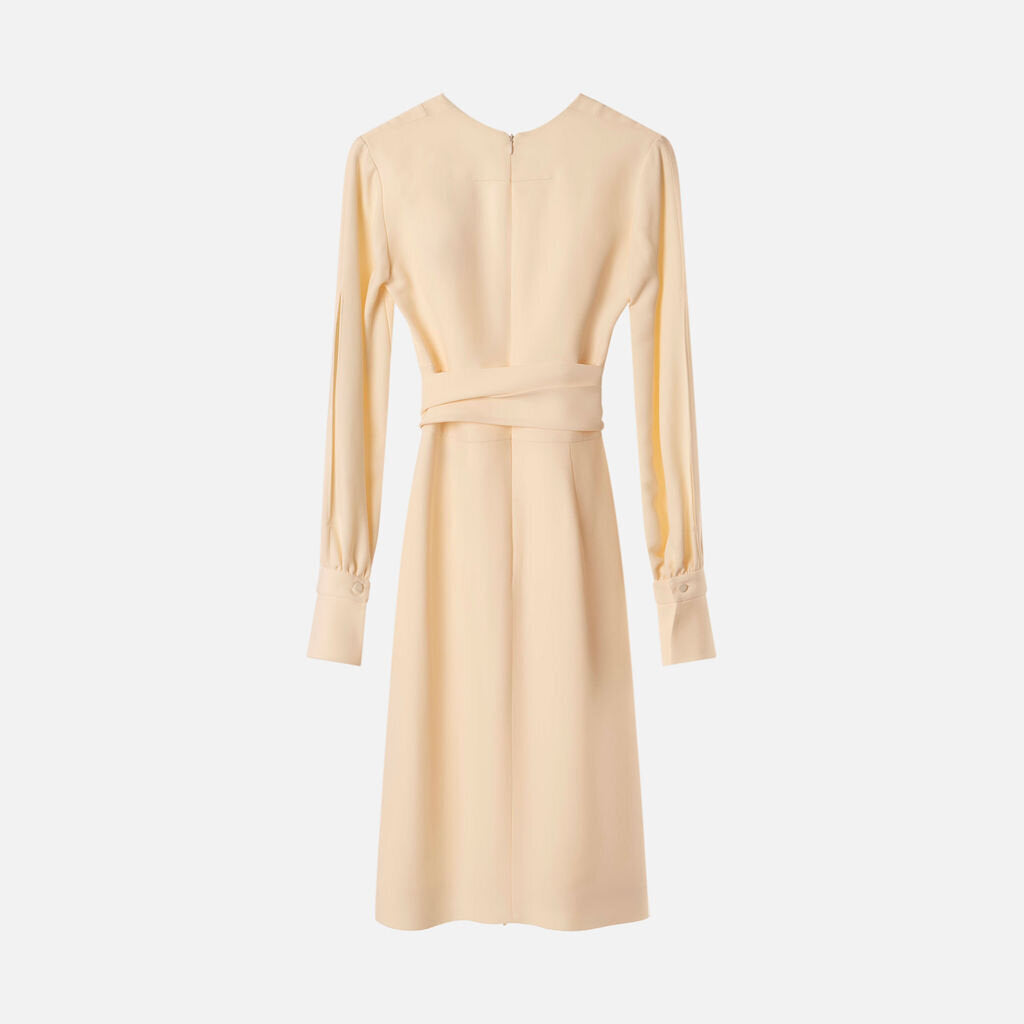 Givenchy Cream Viscose Blend V-Neck Dress