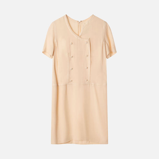 Chanel Cream Acetate Blend Midi Dress
