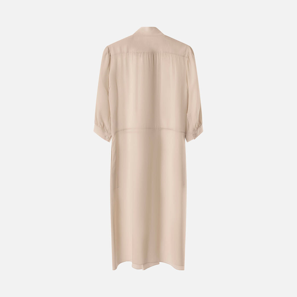 Julie de Libran Ivory Silk Neck Tie "Stella" Dress