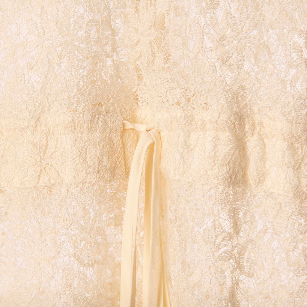 Gucci Cream Cotton Poly GG Lace Dress