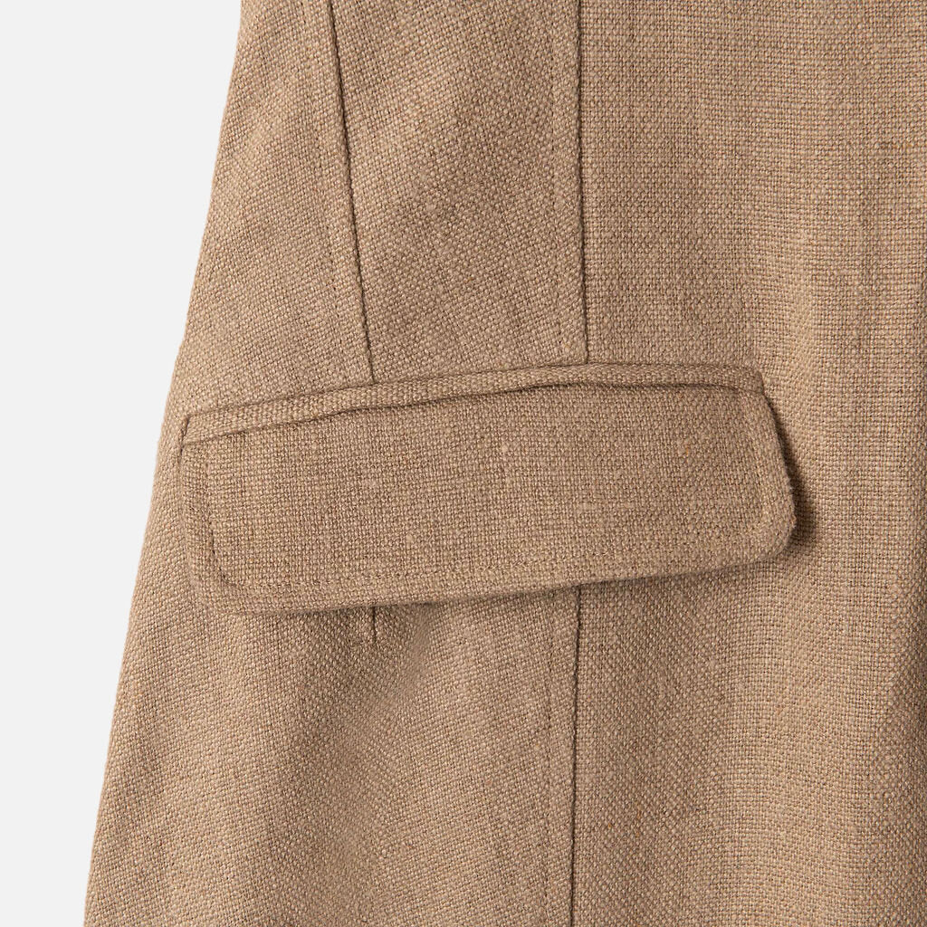 Toteme Beige Linen Strapless Pocket Dress
