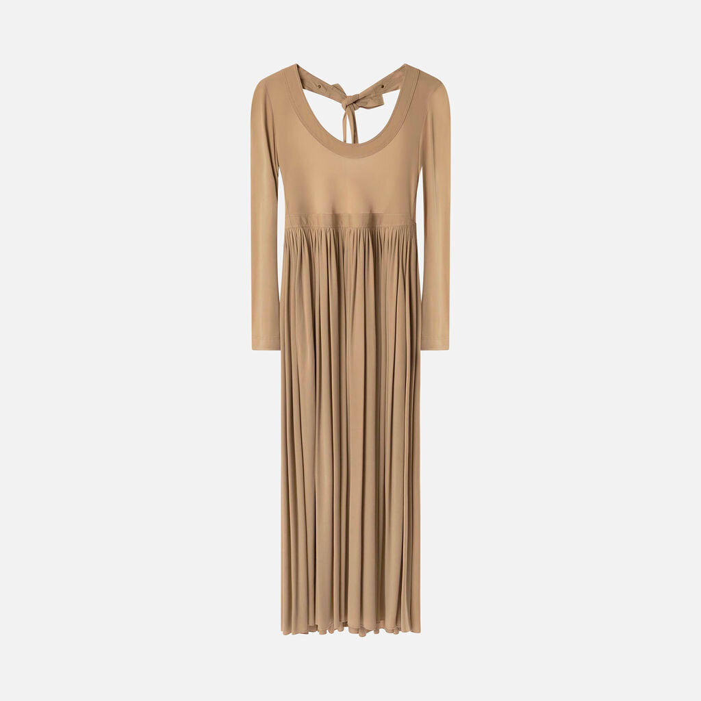 Celine Beige Viscose Midi Dress