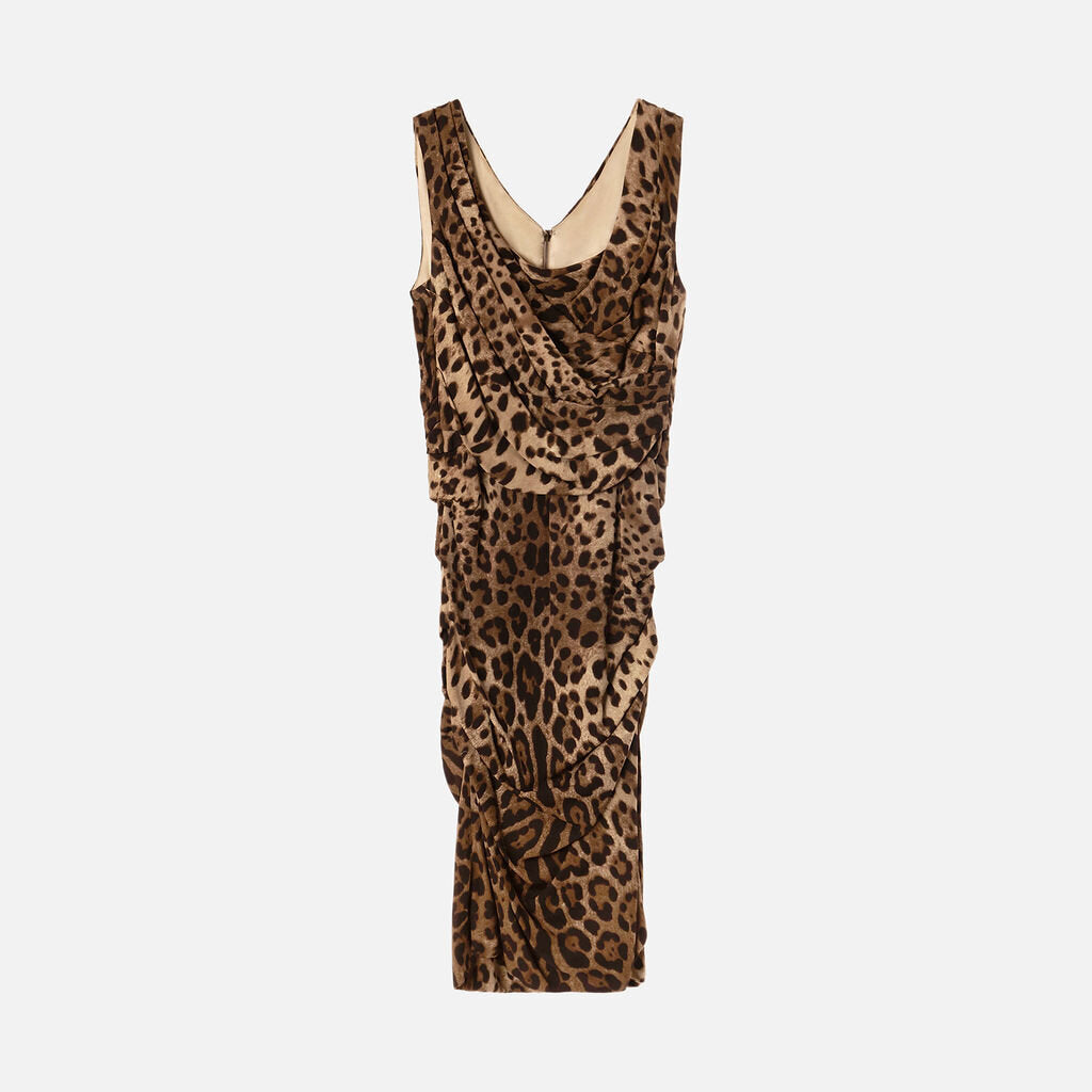 Dolce & Gabbana Animal Print Viscose Mini Dress