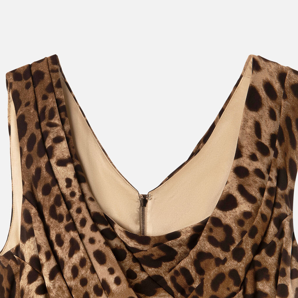 Dolce & Gabbana Animal Print Viscose Mini Dress
