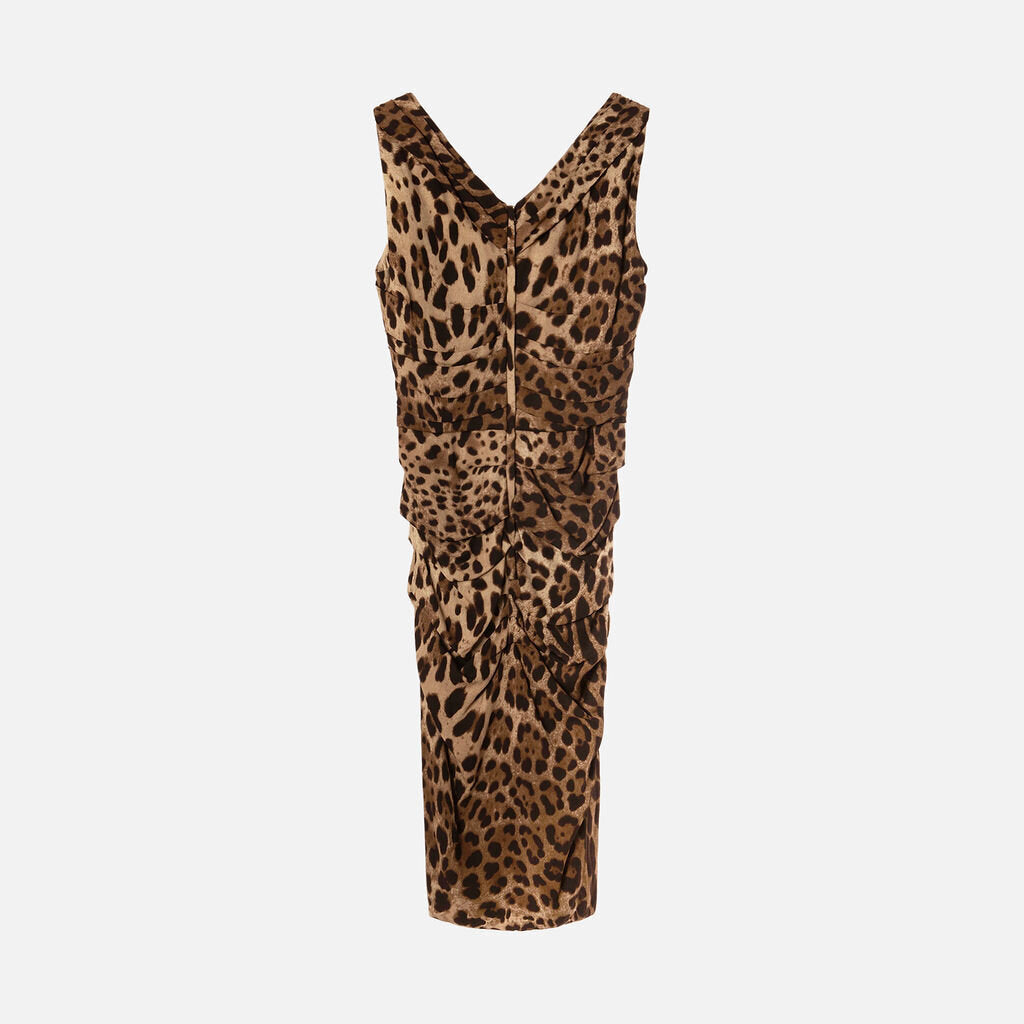 Dolce & Gabbana Animal Print Viscose Mini Dress