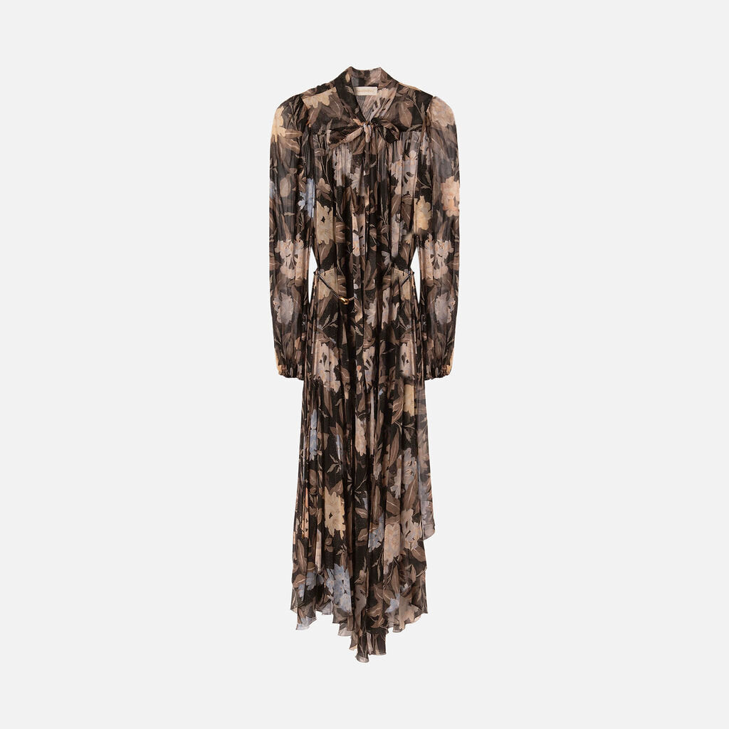 Zimmerman Black Floral Silk Dress