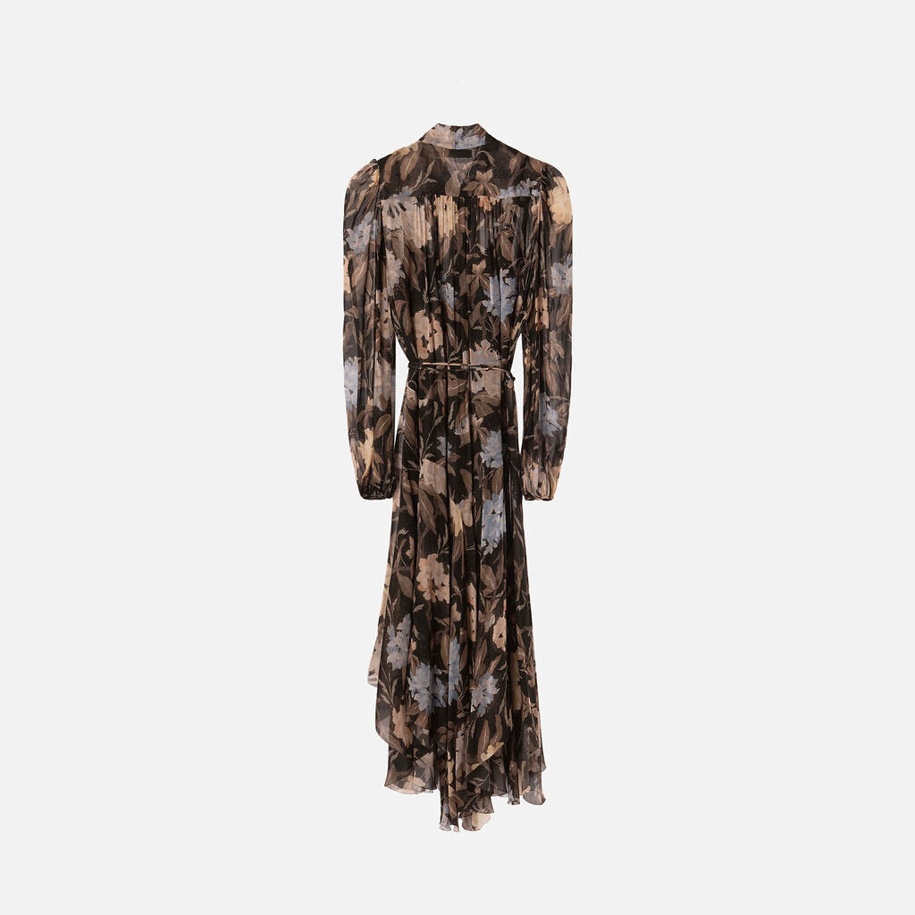 Zimmerman Black Floral Silk Dress
