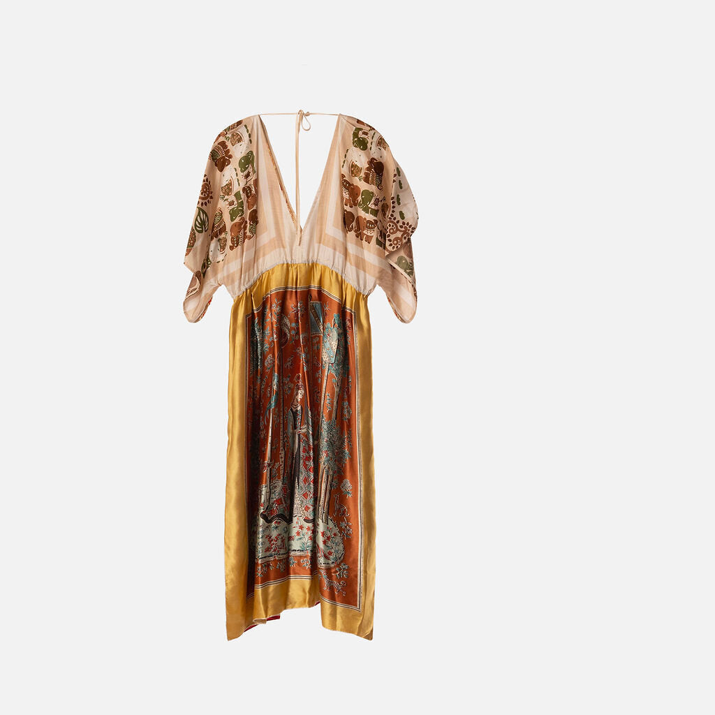 Morphew Collection Multicolor Printed Silk Dress
