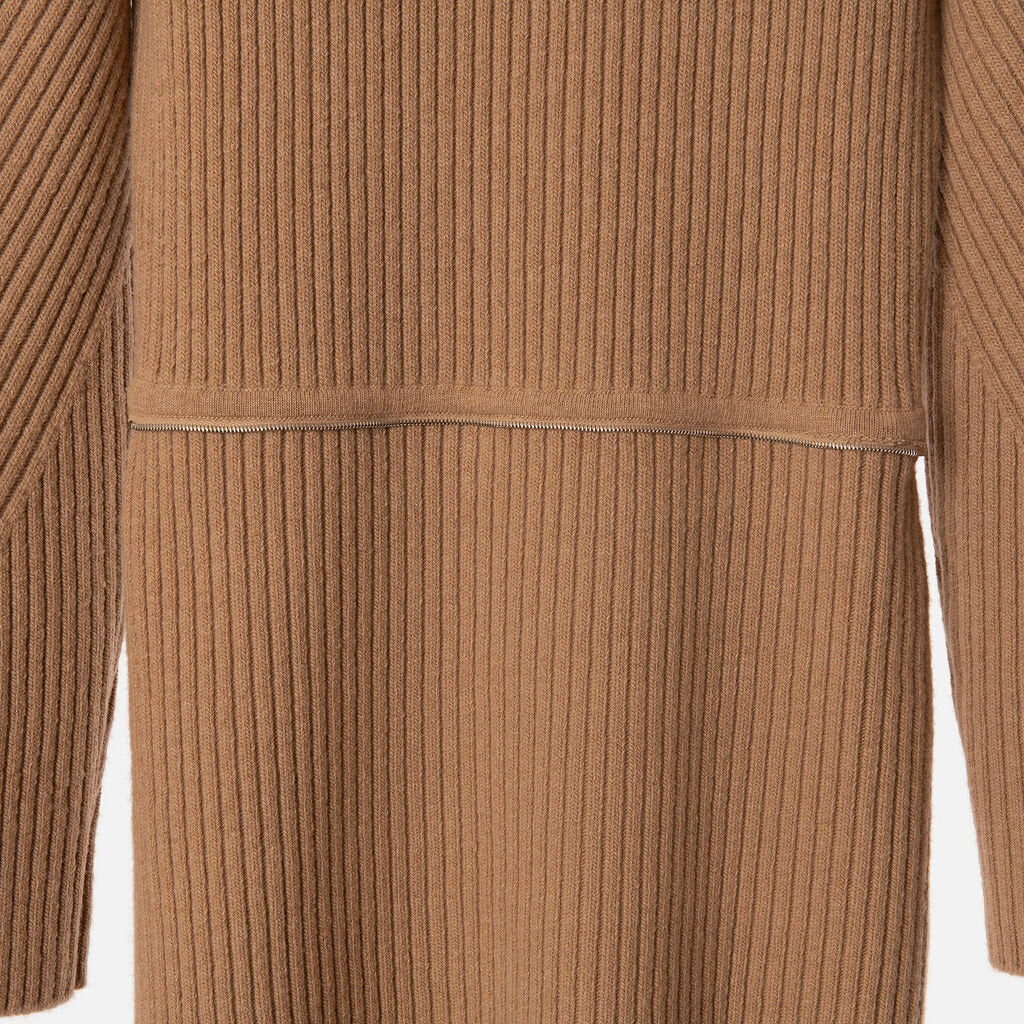 Hermes Beige Wool Sweater Dress with Detachable Skirt