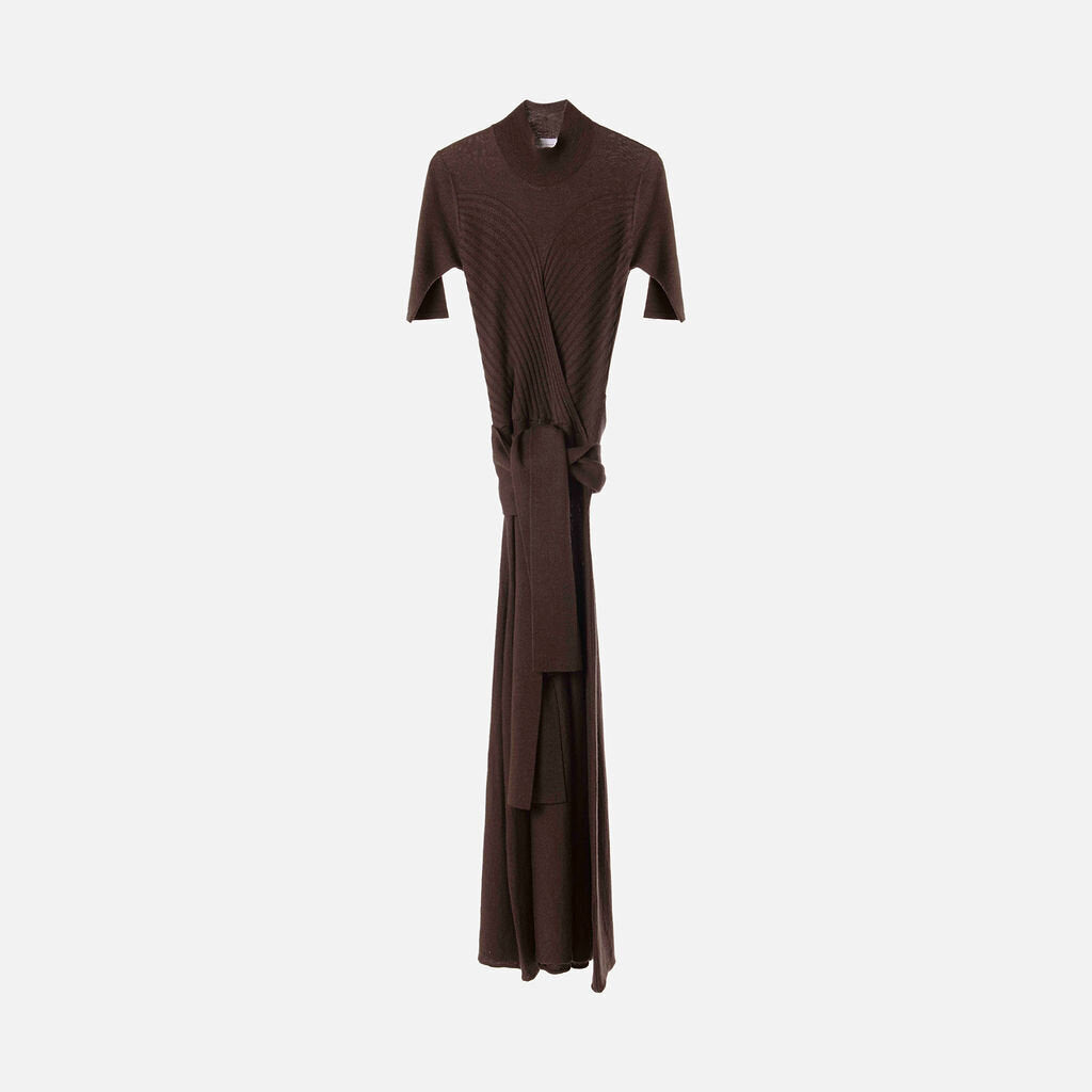 Violante Nessi Brown Wool Knit Dress