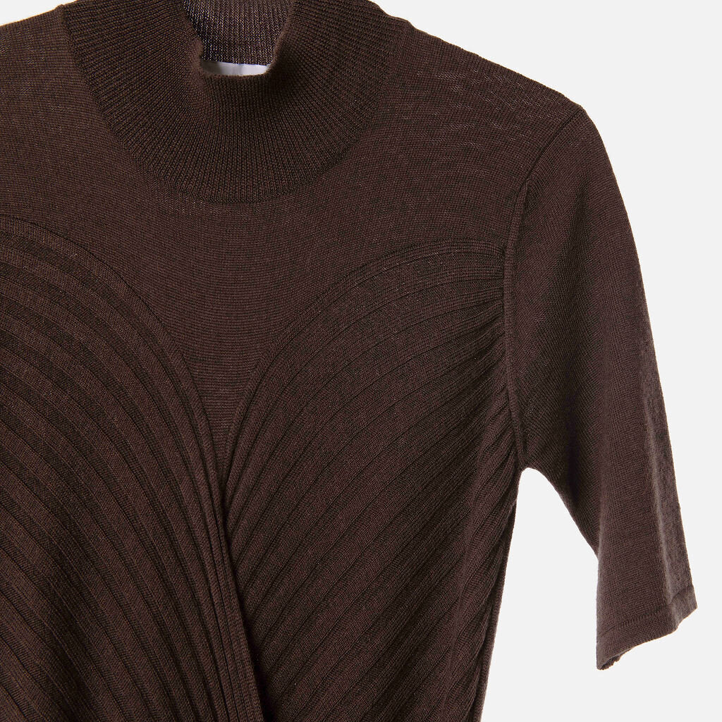 Violante Nessi Brown Wool Knit Dress