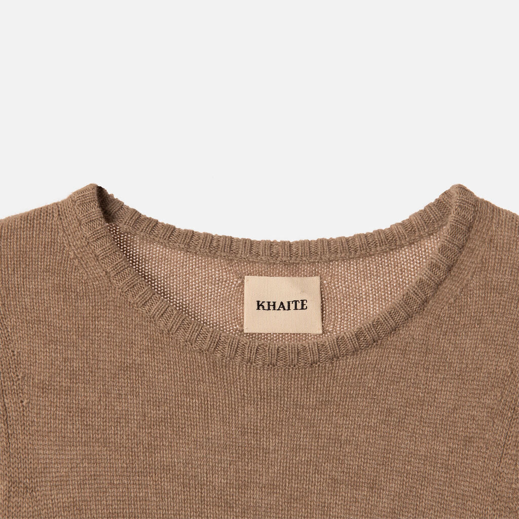 Khaite Taupe Cashmere Sweater Dress