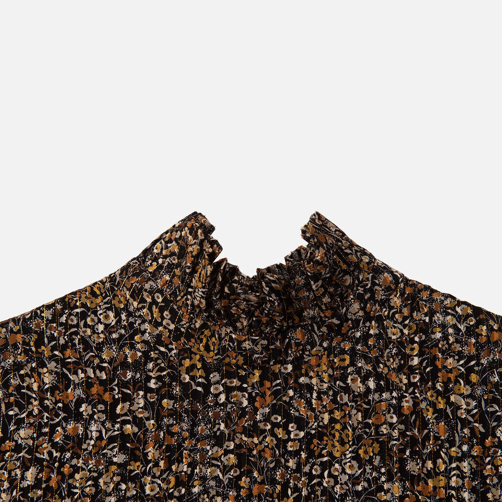 Celine Black & Yellow Floral Silk Mini Dress
