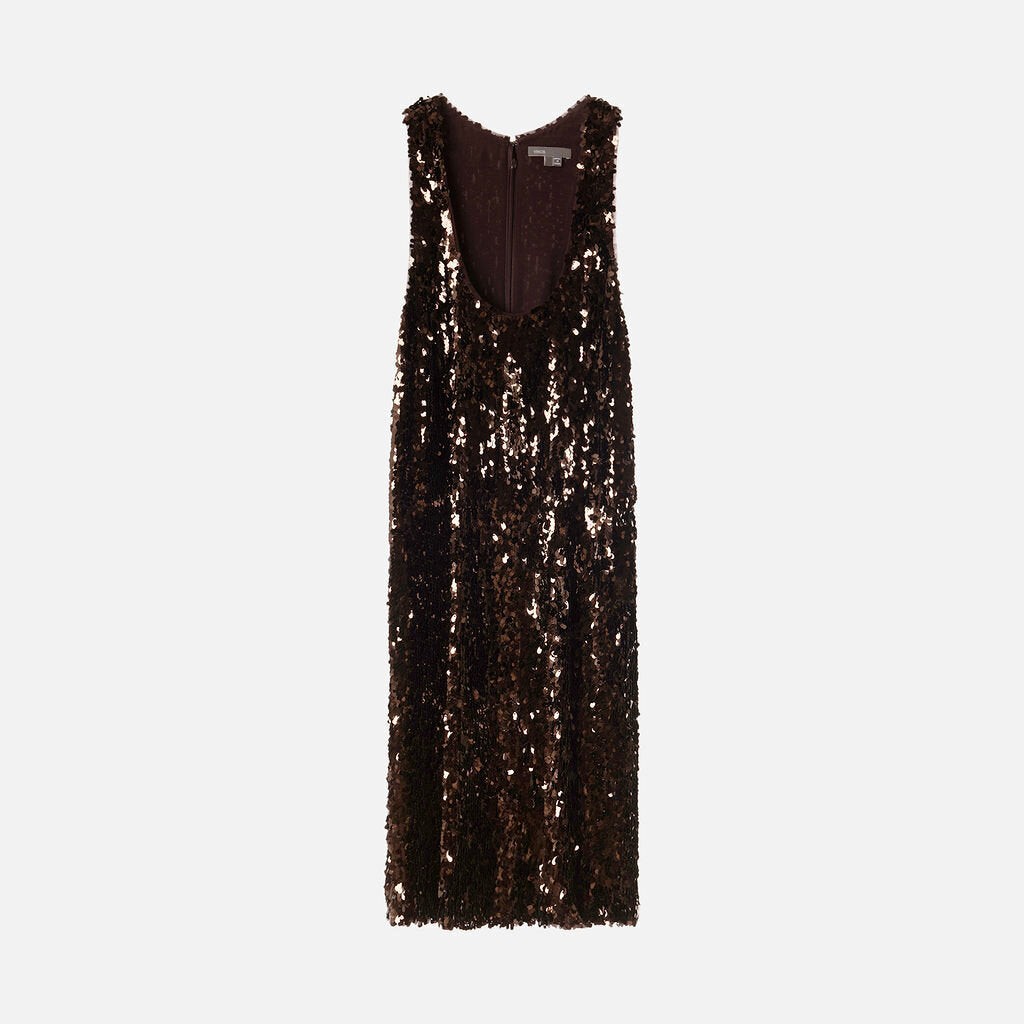 Vince Brown Sequin Mini Dress