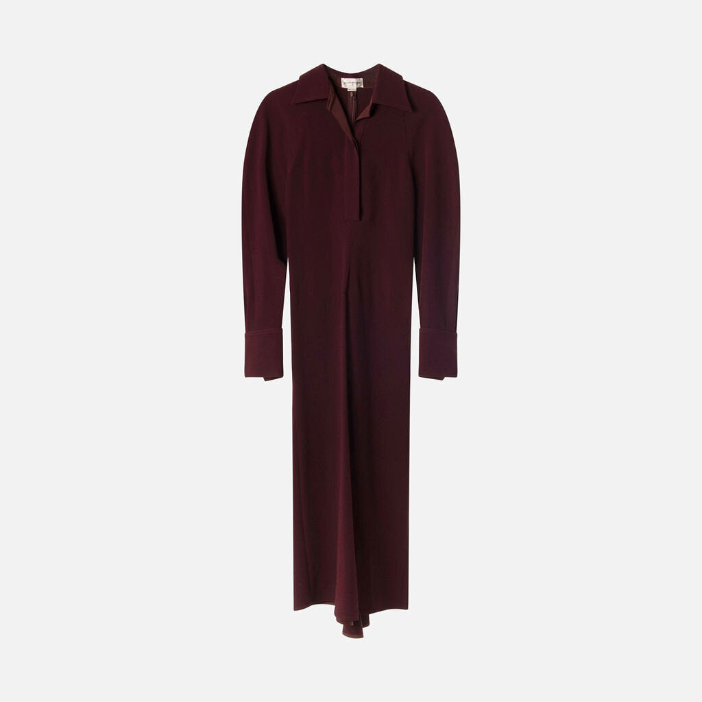 Victoria Beckham Plum Viscose & Acetate Midi Dress