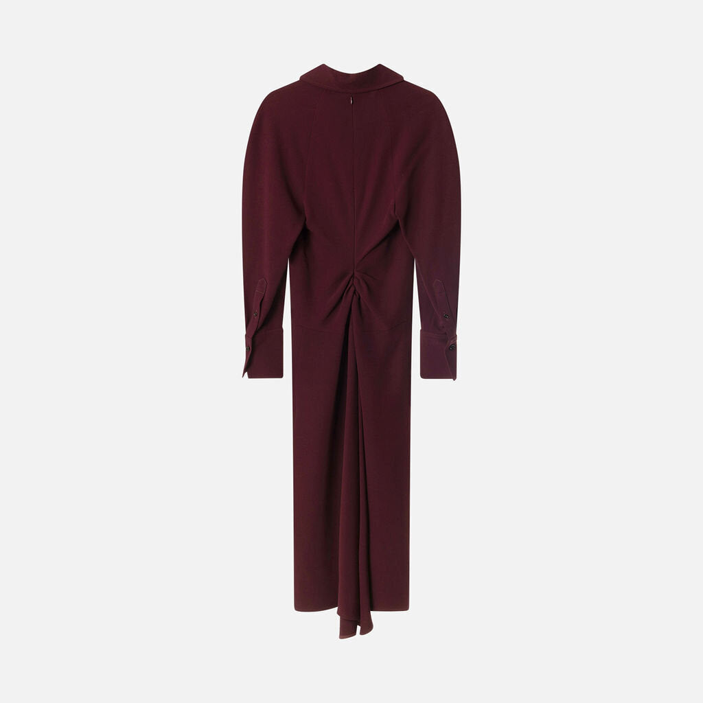 Victoria Beckham Plum Viscose & Acetate Midi Dress