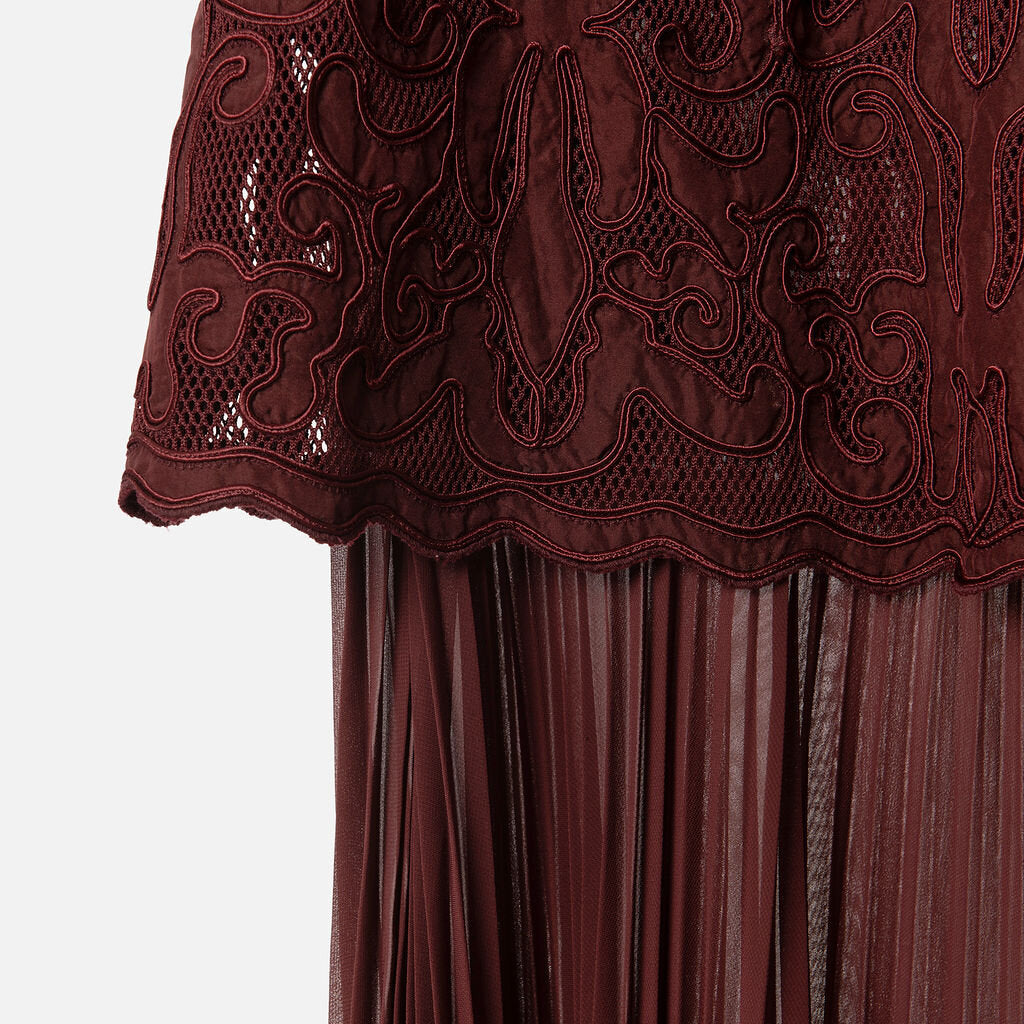 Ulla Johnson Burgundy Silk Midi Dress