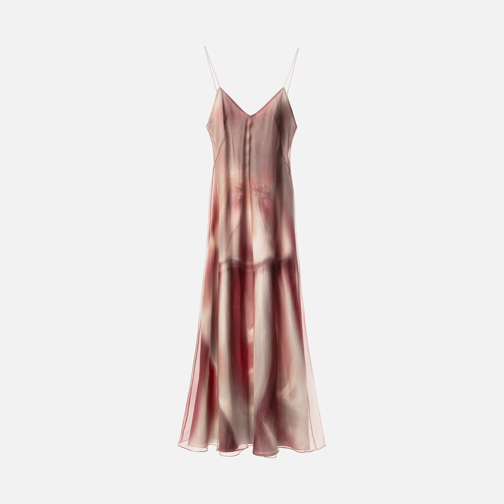 Maison Margiela Pink Poly Porcelaim Print Dress
