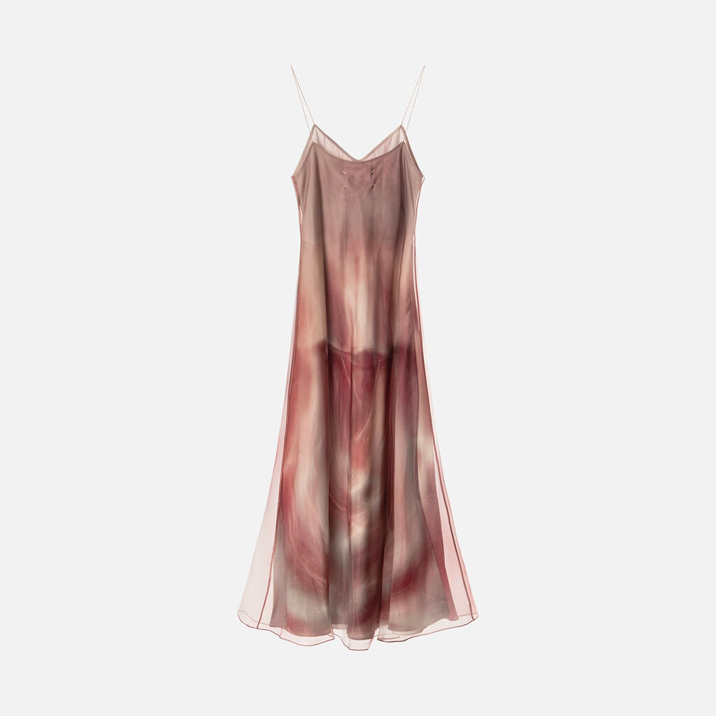 Maison Margiela Pink Poly Porcelaim Print Dress