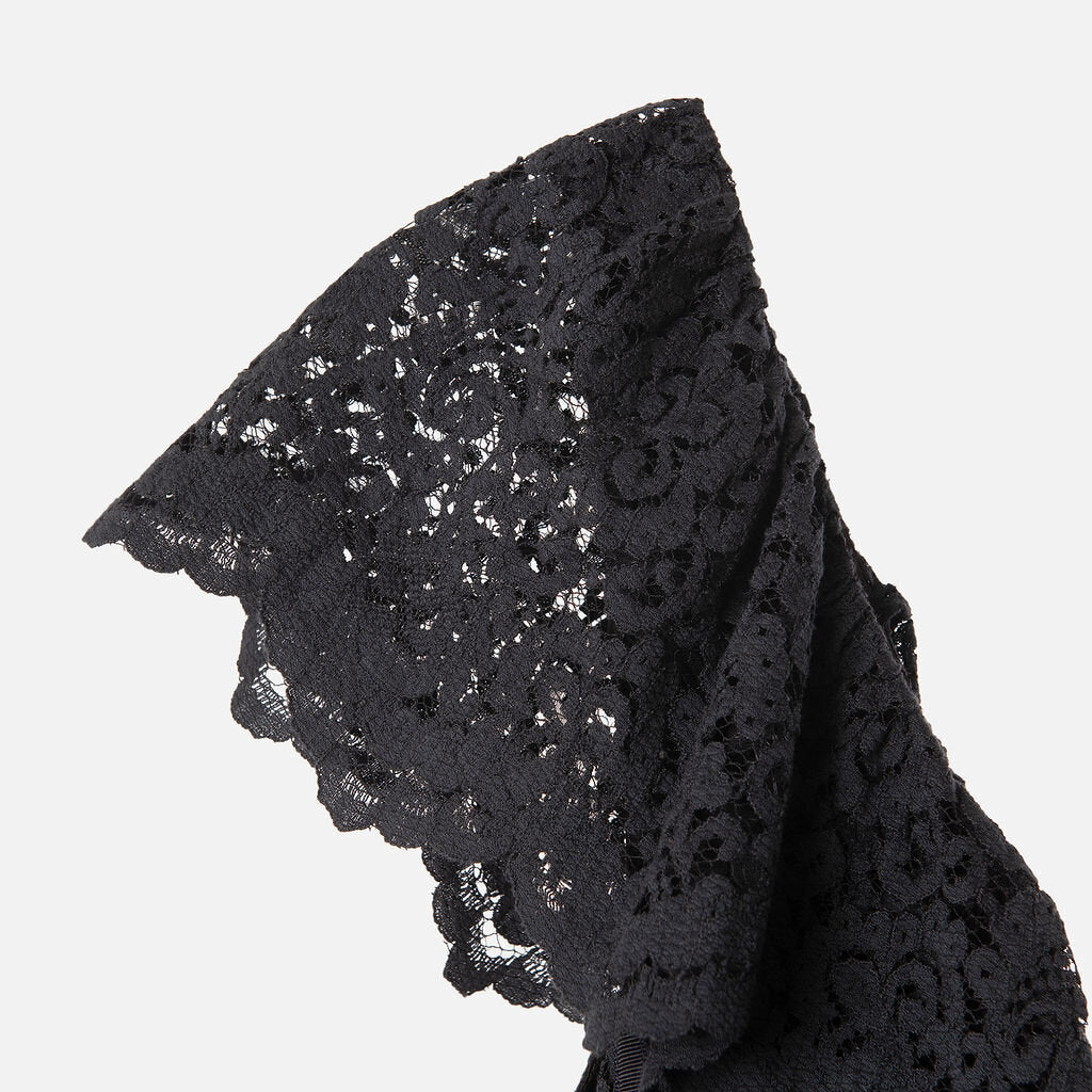 La Ligne Navy Viscose & Polyamide Lace Midi Dress
