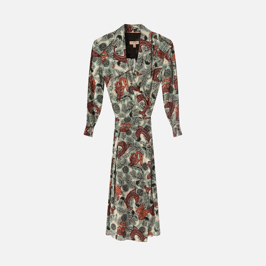 Burberry Mythical Creatures Silk Wrap Dress