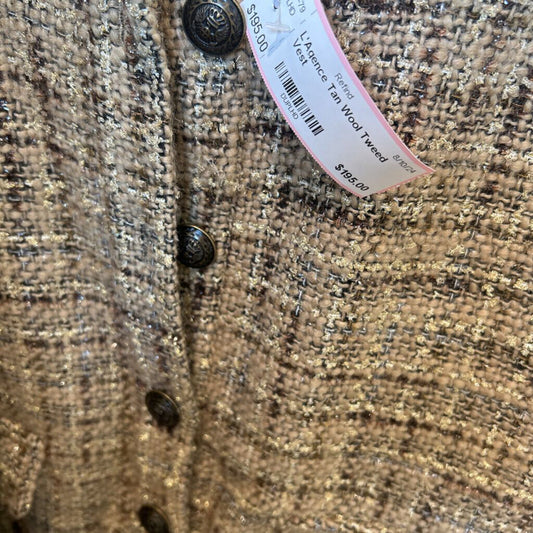 Tan Wool Tweed Vest