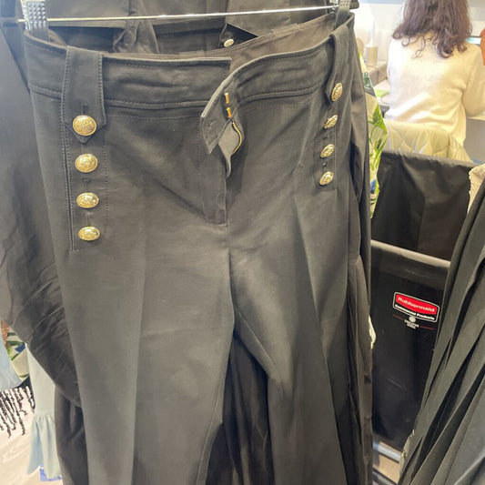 Crop Flare Trouser w Gold Buttons