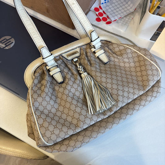 Beige Canvas Triomphe Handbag