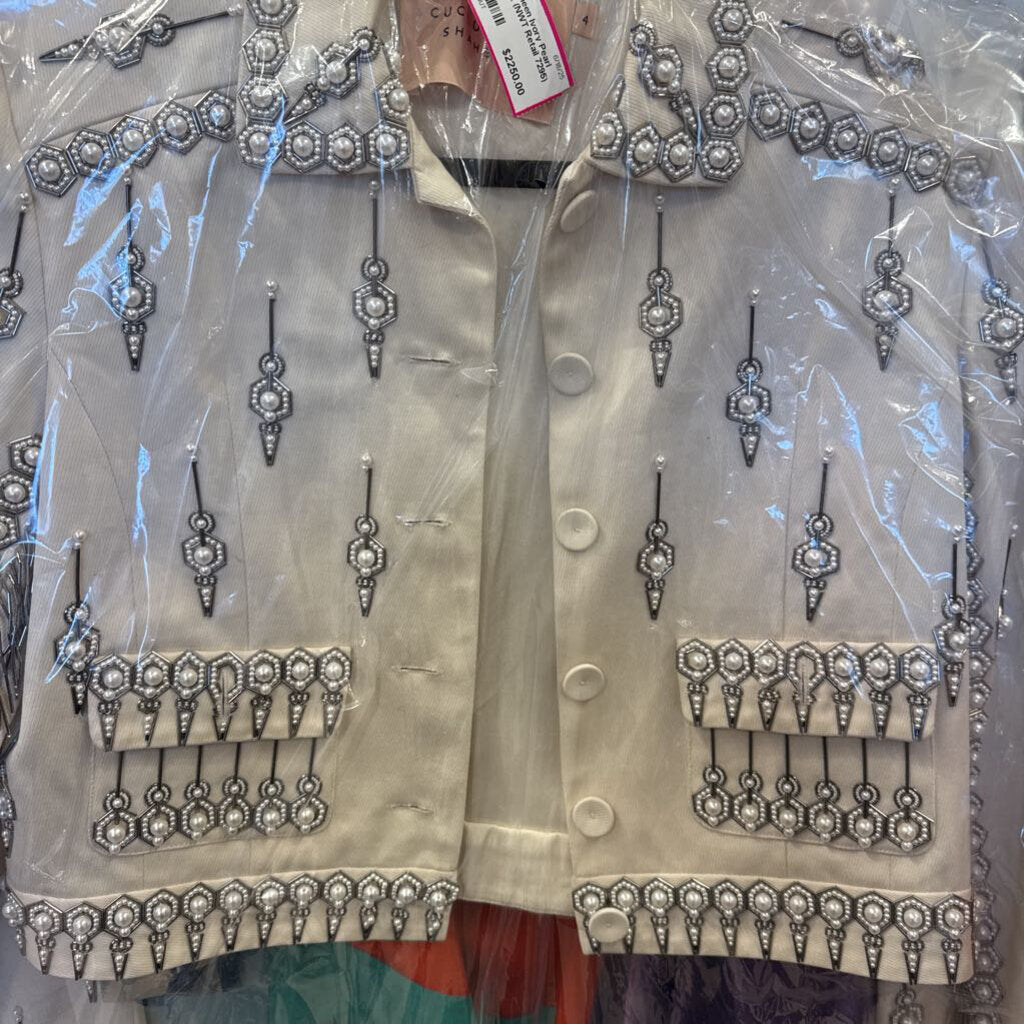 Ivory Pearl Wool Jacket (NWT Retail 7295)