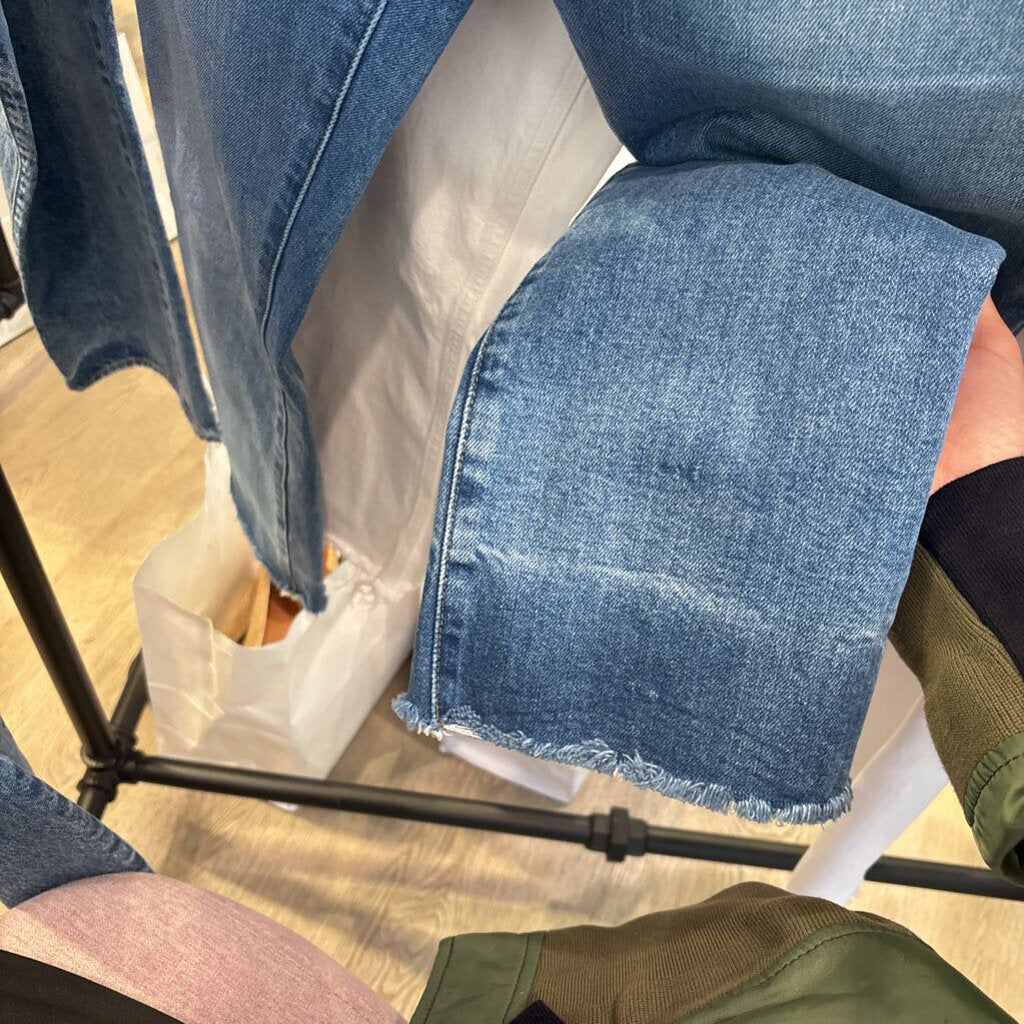Blue Wash High Waist Straight Jean
