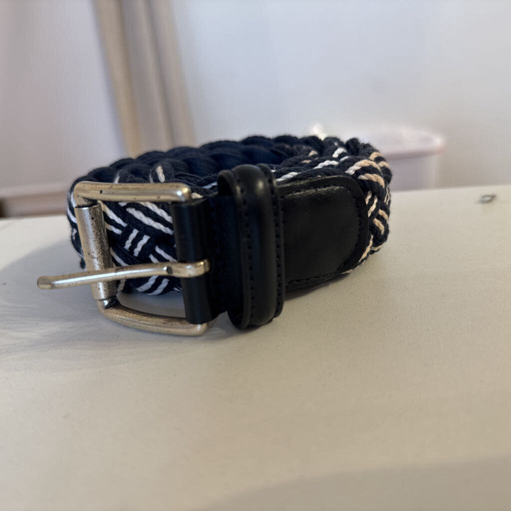 Barney's Navy/White Woven Belt (as is)